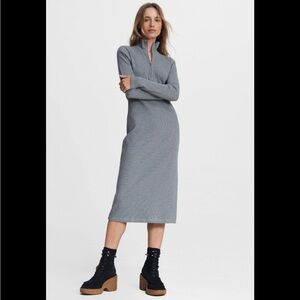 Rag & Bone Gray Laila Zip Midi Dress | Medium